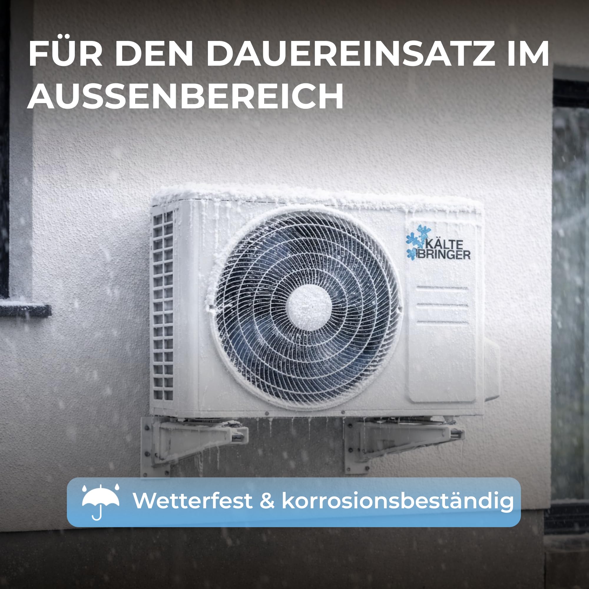 Kältebringer Wandhalterung für Klimaanlage Außengerät bis 180kg - Wandkonsole Set für Split Klimagerät Wärmepumpe