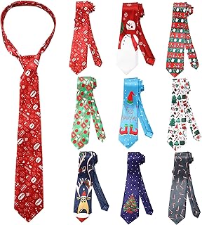 9 Pcs Christmas Ties, Christmas Ties for Men Cool Mens Neckties Funny Holiday Stocking