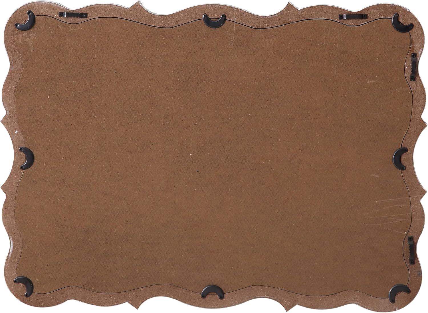 Rustic Scalloped Wall Mirror Decorative 24 X 18 Inch, Hanging Distressed White Wavy Wooden Frame Farmhouse Rectangular Mirrors for Wall Decor Living Room Bathroom, Horizontal or Vertical