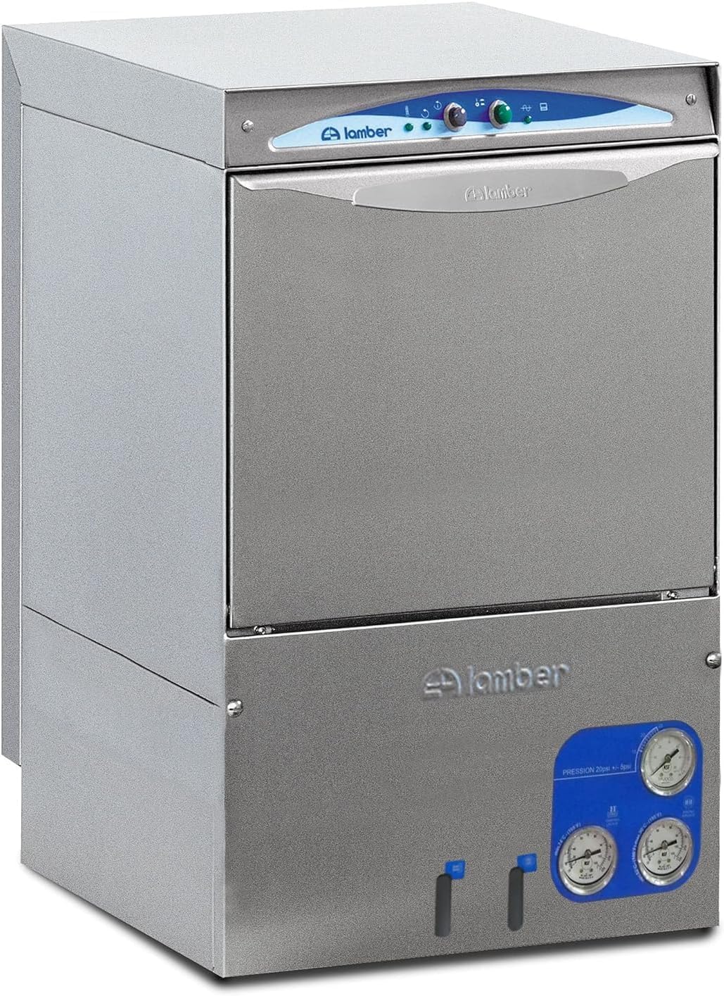 Eurodib DSP3 Lamber High Temperature Rack Undercounter Commercial Glass Washer, 30 Racks/Hr, Stainless Steel, 16"" x 16"" Rack Size, 208-240v, 15A, Silver
