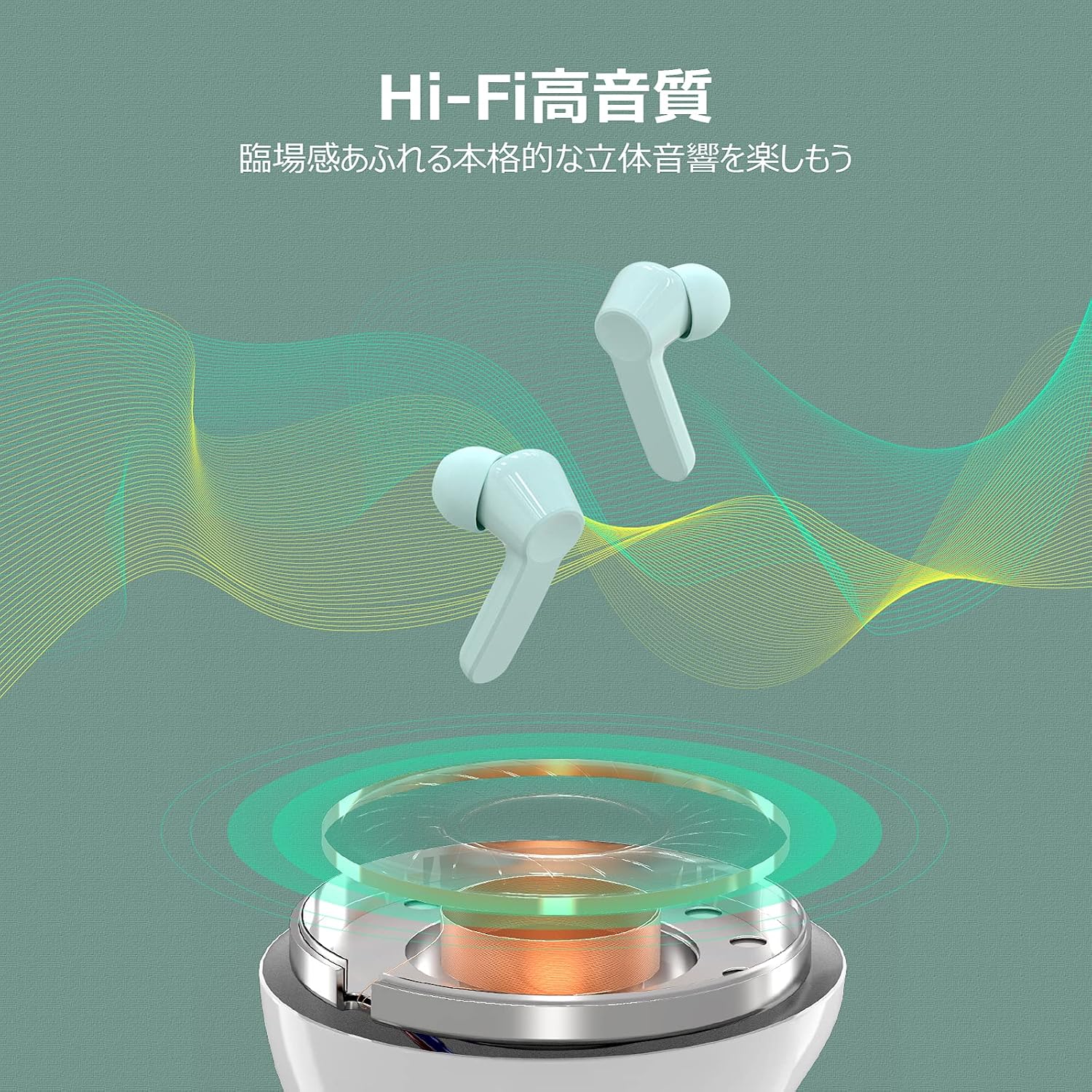 Wireless Earbuds, Bluetooth 5.1 Earbuds Hi-Fi Stereo Headphones 30H Playtime True Wireless Earbuds IPX6 Waterproof Earphones in-Ear Headphones with Mic and Type C for Working/Travel/Gym