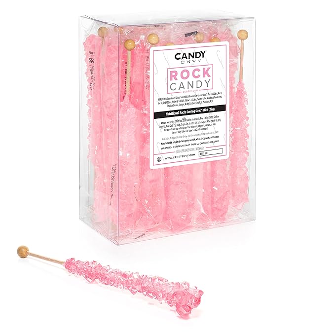 Candy Envy 24 ct Light Pink Rock Candy Crystal Sticks