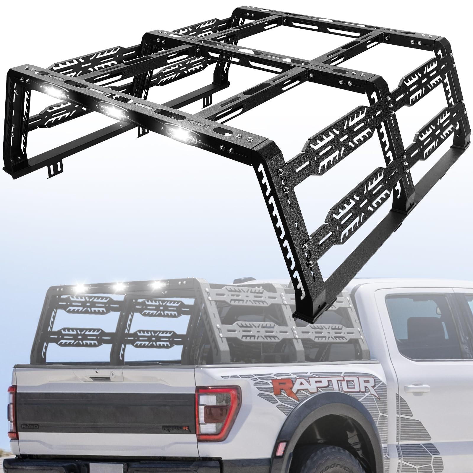 22.5" High Overland Truck Bed Rack for Full-Size Trucks
