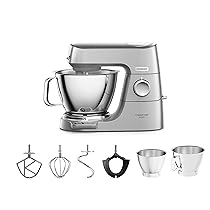 Kenwood KVC85.004SI TITANIUM CHEF BAKER Impastatrice con Bilancia Integrata, MODELLO 2023, IN Dotazione Doppia Ciotola da 5L e da 3,5L, Schermo LCD con Timer e 4 utensili, Cover intercambiabile