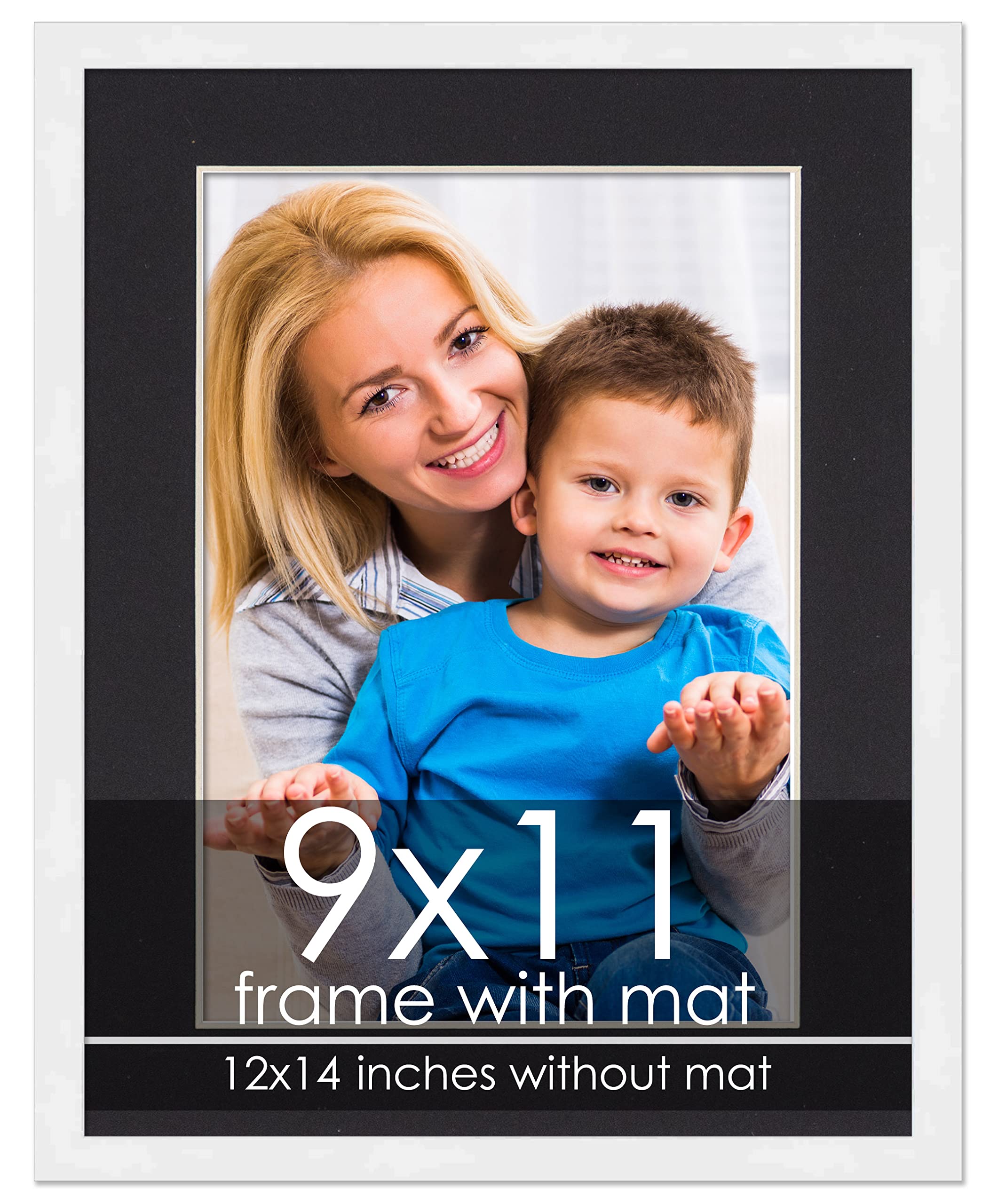 Amazon.com - 9x11 Frame with Mat - White 12x14 Frame Wood Made to