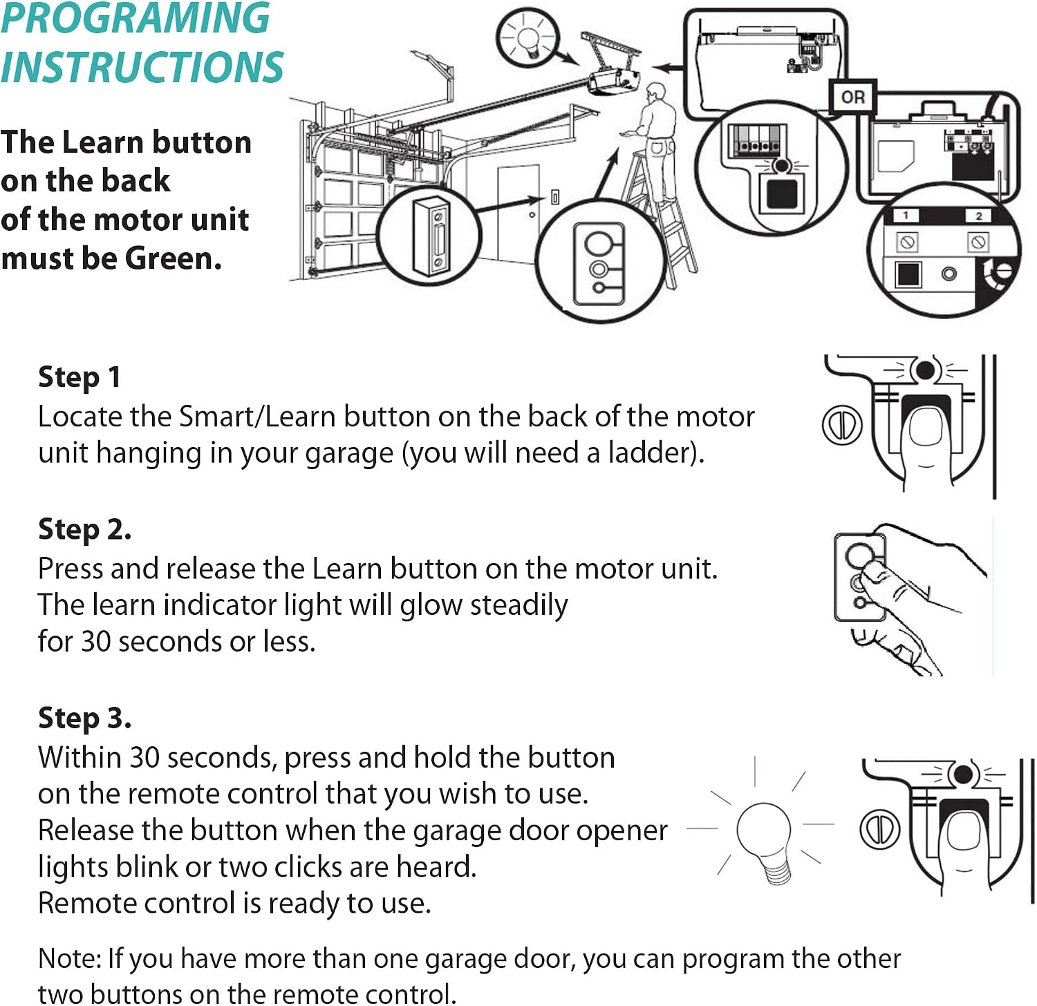 for Craftsman Garage Door Opener Remote Control Transmitter for Green 3 Button Part 139.53970SRT 139.5397 139.53971SRT 139.53973SRT 139.53973 139.53879 K1026 HBW1136 LiftMaster 81LM 82LM 83LM