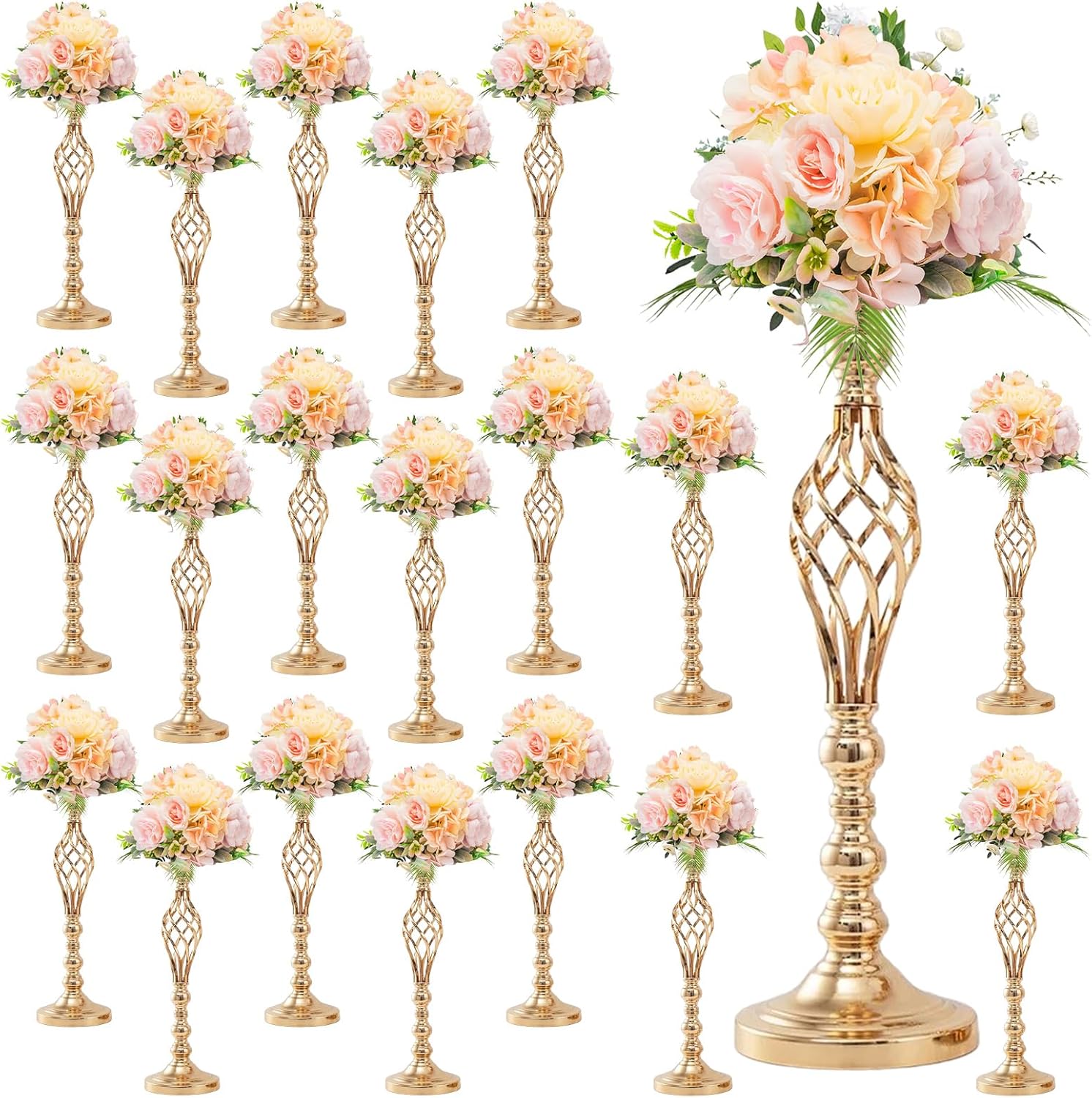 Hyuetrsa メタルウェディングフラワースタンド 20.5インチ キャンドル