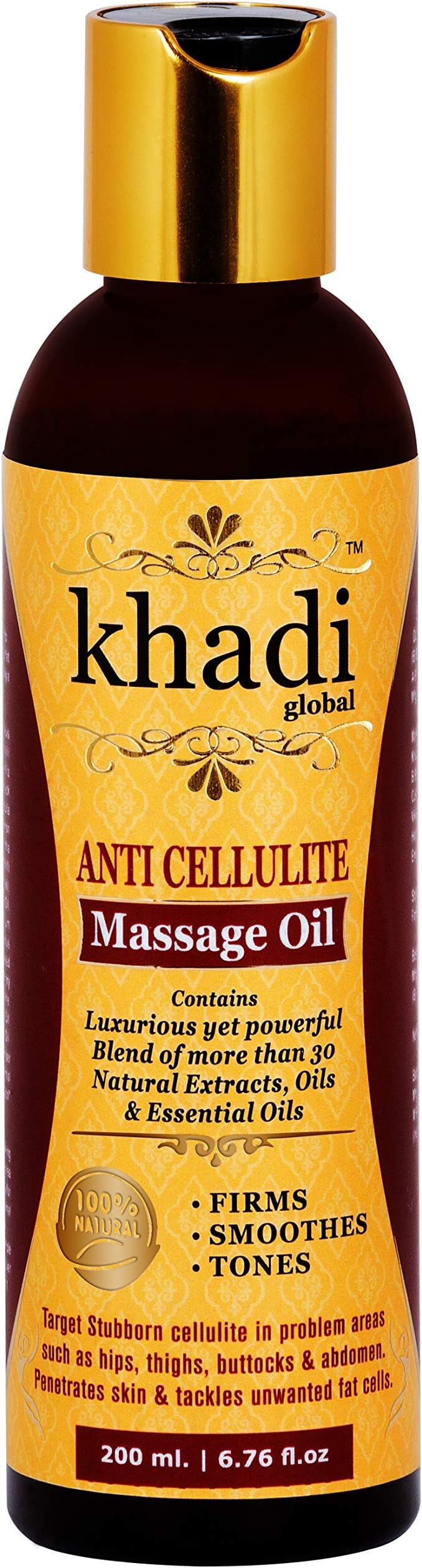 Anti Cellulite Slimming Massage Oil 200 ml With 31+ Powerful Natural Blend of Herbs, Extracts, Oils & Essential Oils With Cinnamon, Jaiphal, Black Pepper, Amarnath, Saunf and Juniper Oil