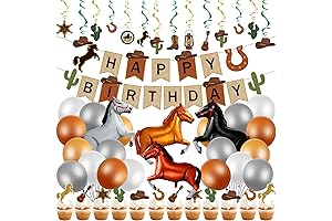 60PCS Cowboy Birthday Party Decorations Set For Boys