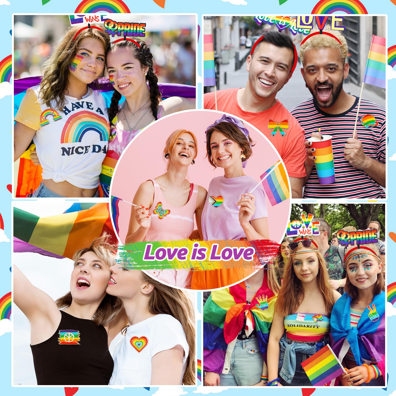 Alfiler Arcoíris LGBT Gay Rainbow Pin Broche Orgullo LGBTQ Pride Botón Accesorios