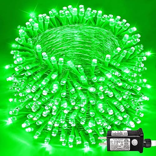 Miniatura 32 de 250 luces LED de Navidad de 82 pies, luces de Navidad blancas cálidas para exteriores, 8 modos, cable transparente, luces de hadas parpadeantes