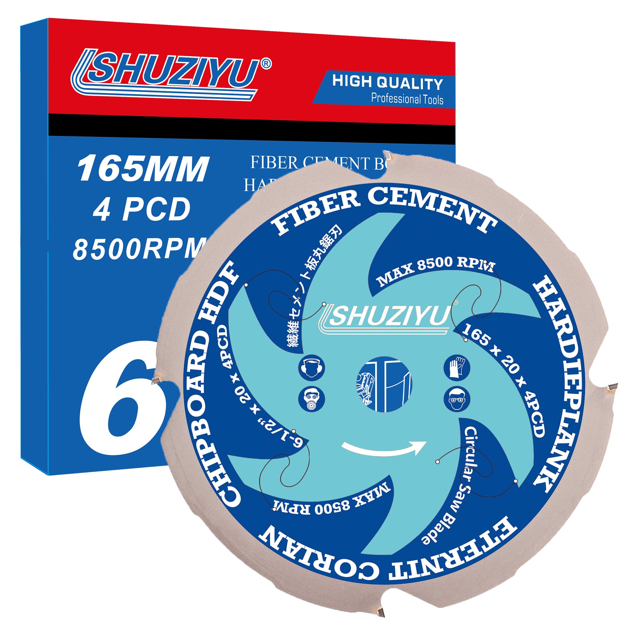 Lame de Scie Circulaire Diamant 165mm pour Fibrociment - LSHUZIYU