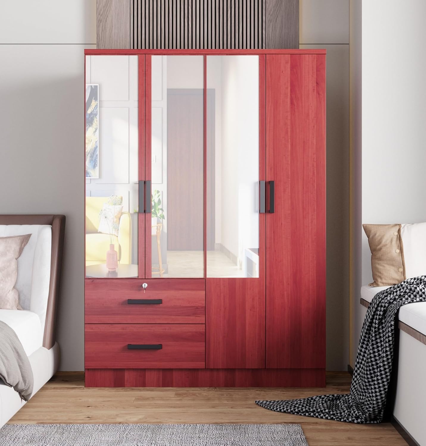 Woodpeckers Furniture And Mattress 4 Mirrored Doors