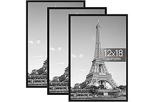 upsimples 12x18 Black Picture Frame 3 Pack | Display Certificates and Artwork with Style