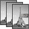 Americanflat 12x18 Poster Frame with Polished Plexiglass - Streamline Collection - Thin Border Picture Frame for Wall Display - Hanging Hardware Included - Natural Oak