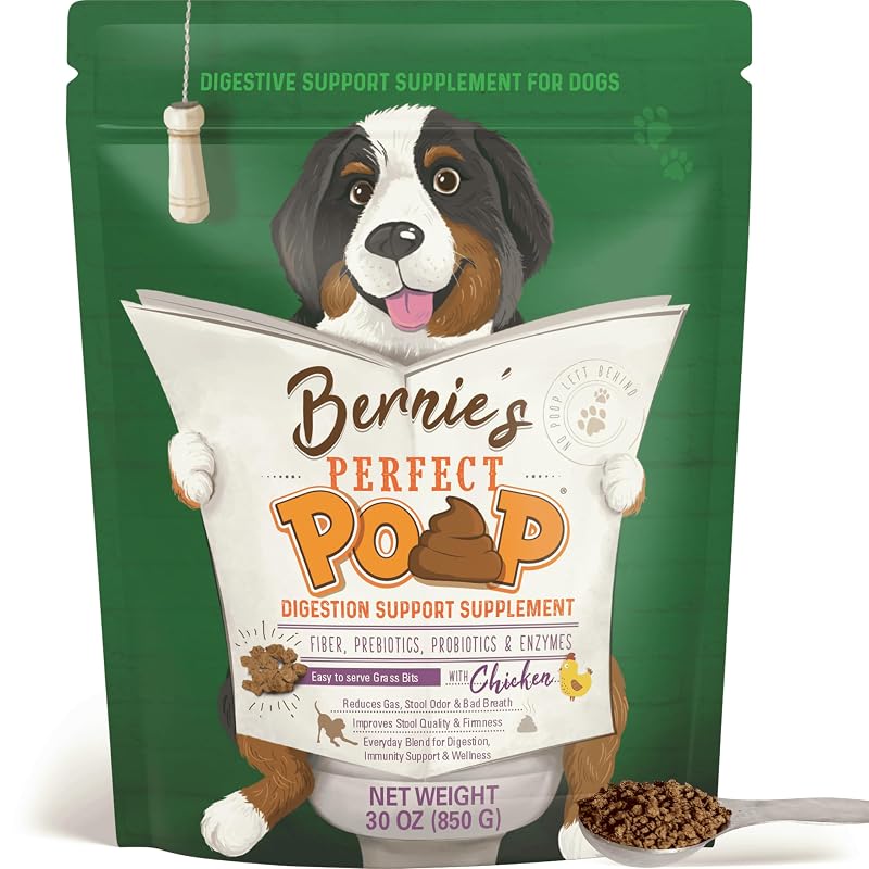 Suplemento digestivo para cães com fibras, prebióticos, probióticos e enzimas Bernie's sabor frango, 840 g