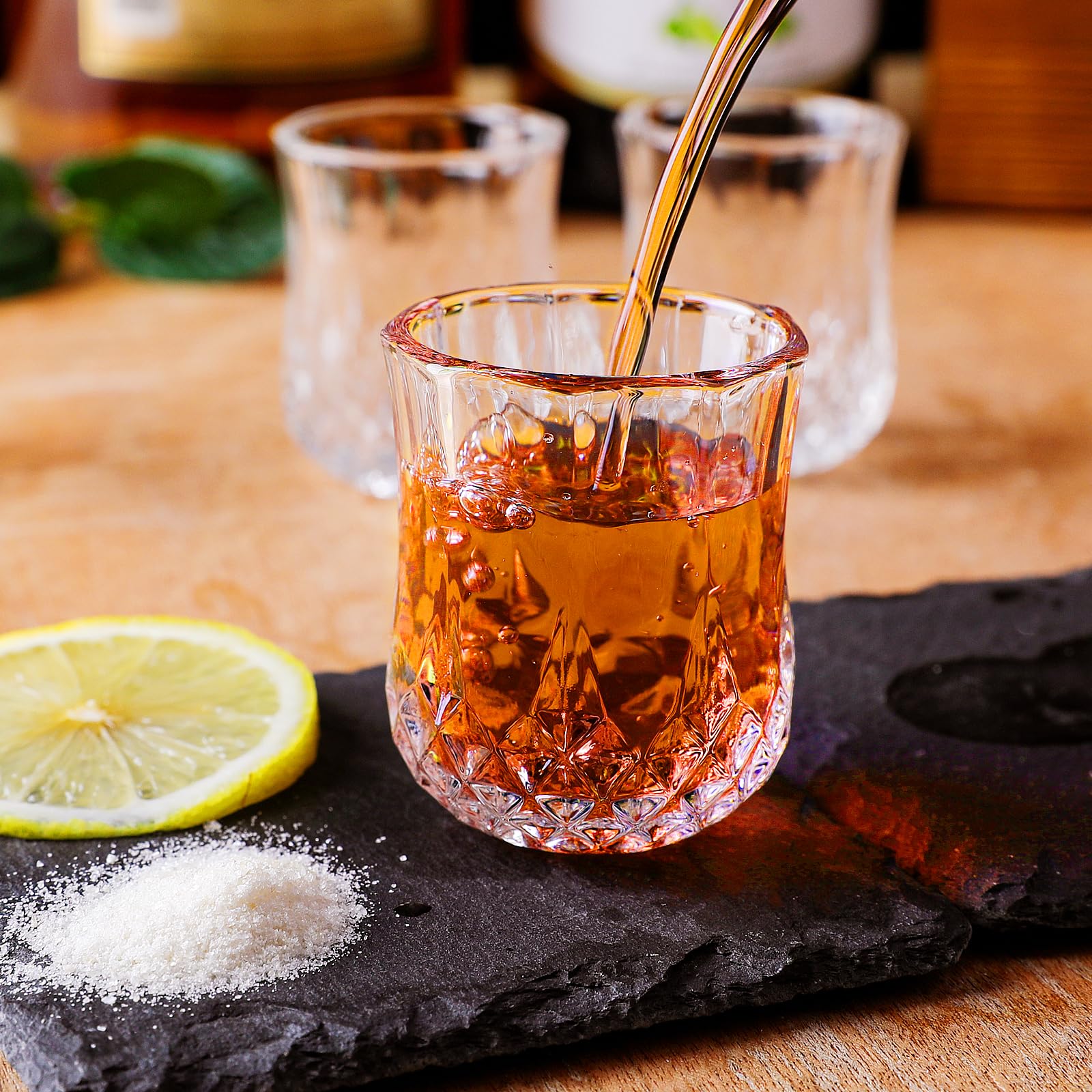 Lot de verres à shot élégants de 710 à 42,5 g - Motif diamant - Pour whisky, vodka, tequila, sherry, brandy cordial - Pour fêtes, bars