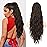 Flufymooz Ponytail Extension, 26 Inch Drawstring Ponytail Hair Extensions for Women Long Curly Wavy Pony Tail Natural Wavy Synthetic Hairpiece for Women, Daily Use Party (Dark Chocolate Brown)