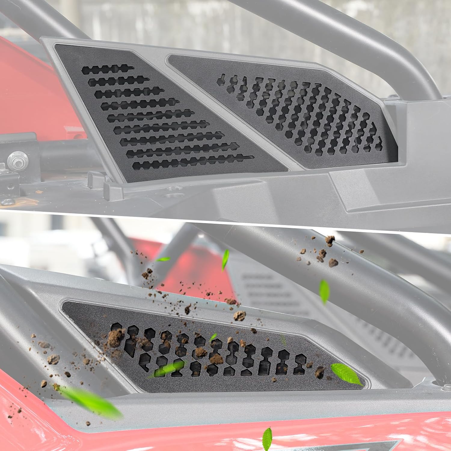BESTAOO RZR Intake Cover Grill Kit Compatible with 2020 2021 2022 2023 Polaris RZR PRO XP / 4 RZR Turbo R / 4 RZR Pro R / 4 Engine Side Vent Air Intake Pre-Filter Metal Mesh Cover Bezel (6PCS)
