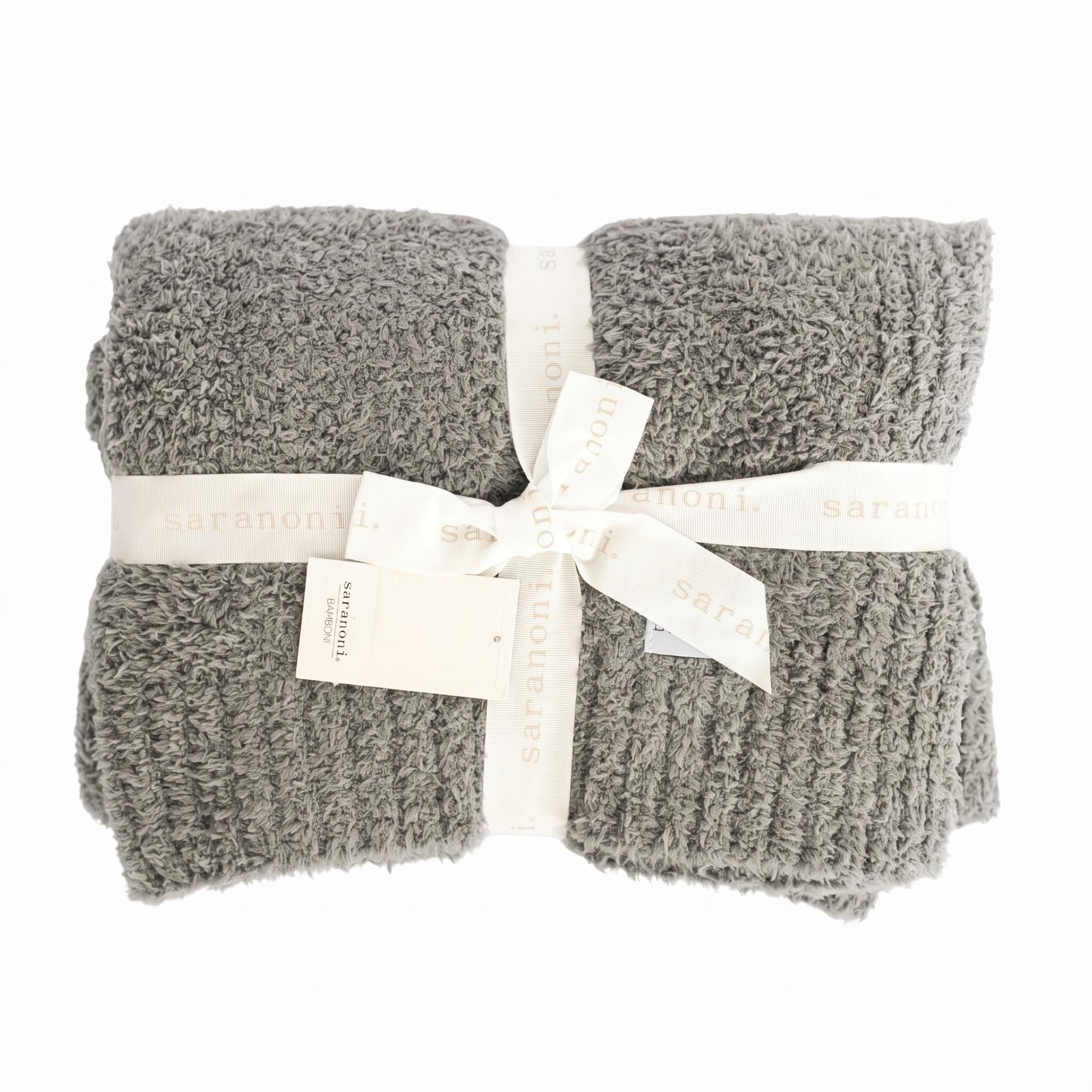 Saranoni Bamboni Throw Blanket Luxury Soft Teen &amp; Kids - Gray 40" x 60"