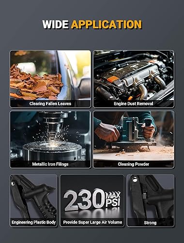 Miniatura 6 de Pistola de soplado de aire de alta potencia con protector de goma, boquilla de aire industrial para el hogar, pistola de ángulo Ben Jet Boquilla,