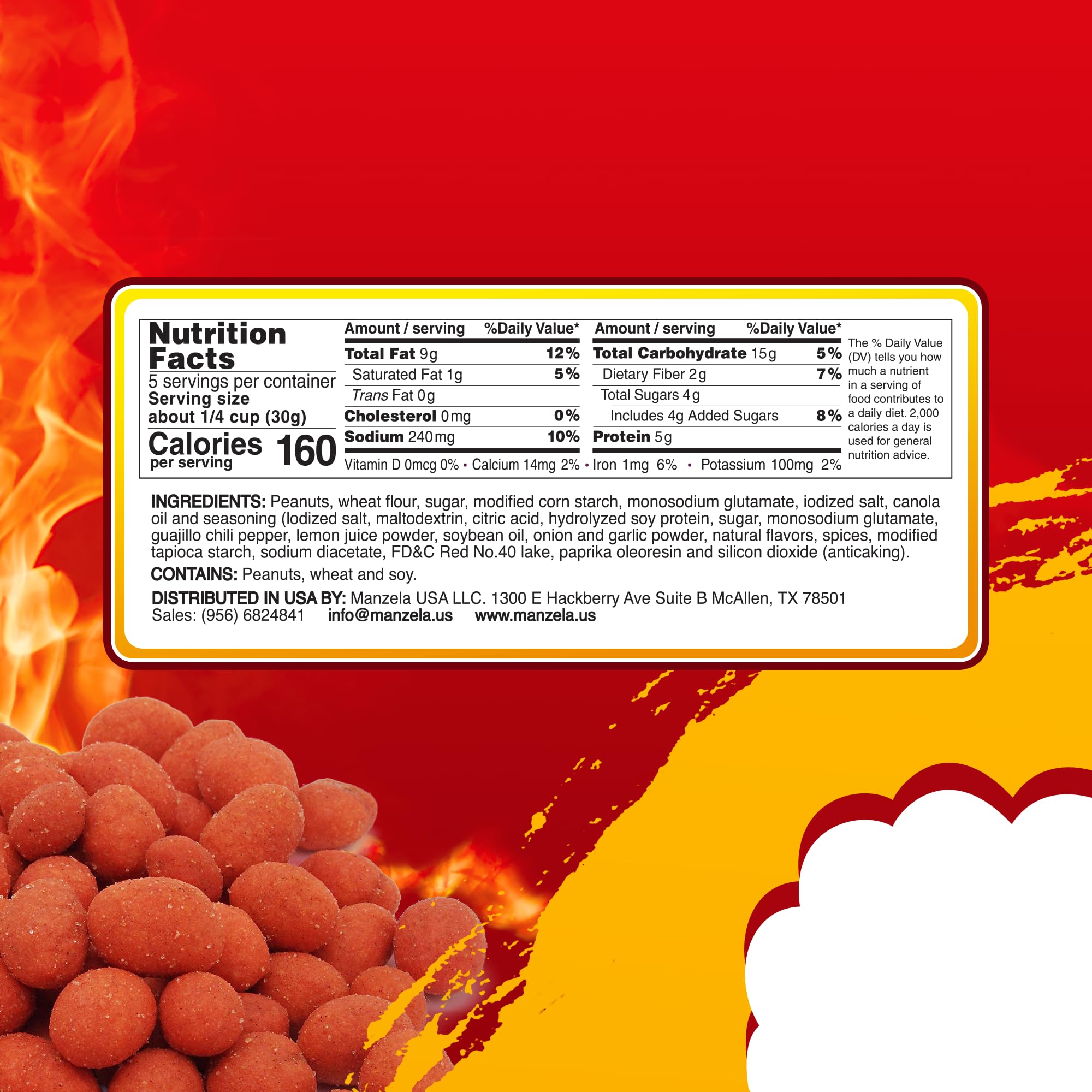 Amazon.com : Manzela Crunchy Hot Peanuts | Japanese Style, Chili