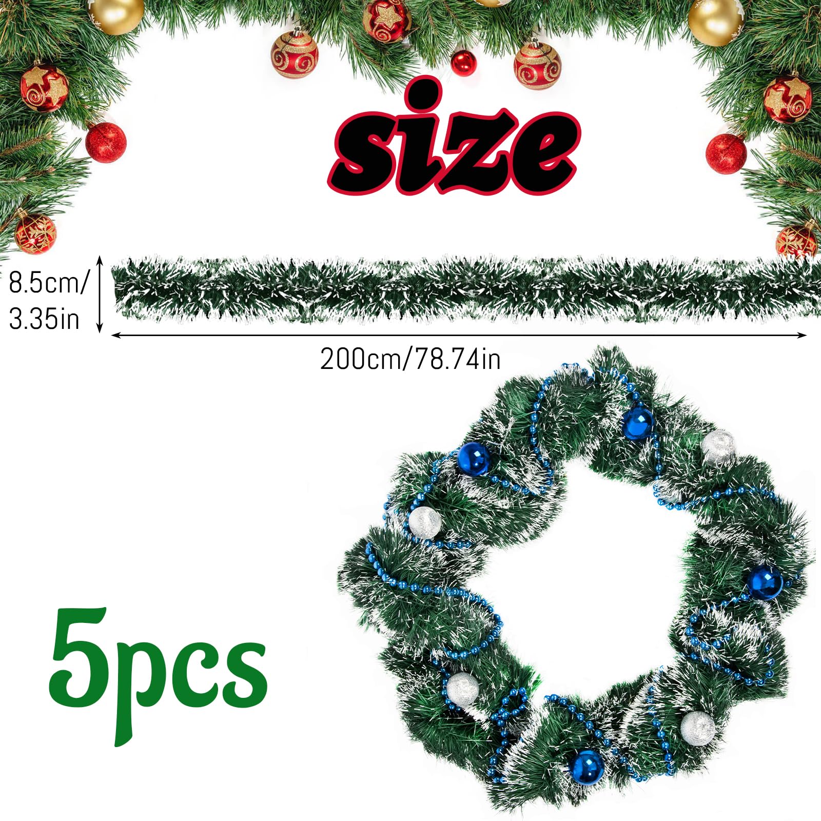 Guirlande De Noël Verte En Plastique D20 X 500cm Atmosphera Créateur D'intérieur | Leroy Merlin