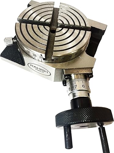 Miniatura 52 de Mesa giratoria para fresadoras 4 pulgadas (3.937 in) 4 ranuras horizontales y verticales con 4 mandíbulas de 2.756 in con mandíbula independiente