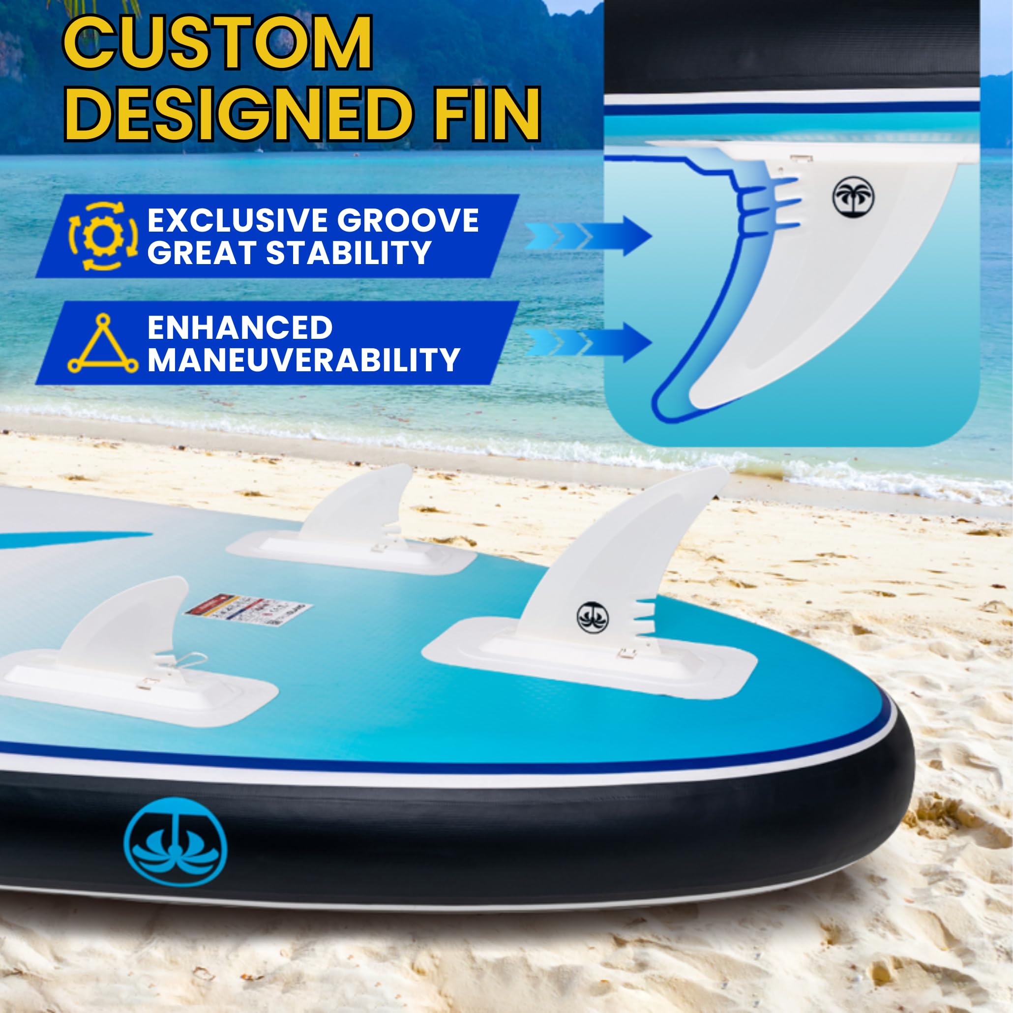 TRUISLAND Inflatable Paddle Board, Stand Up Paddle Board with Backpack, Non-Slip Thickened Deckpad, Waterproof Phone Case, Leash, Paddle, Hand Pump