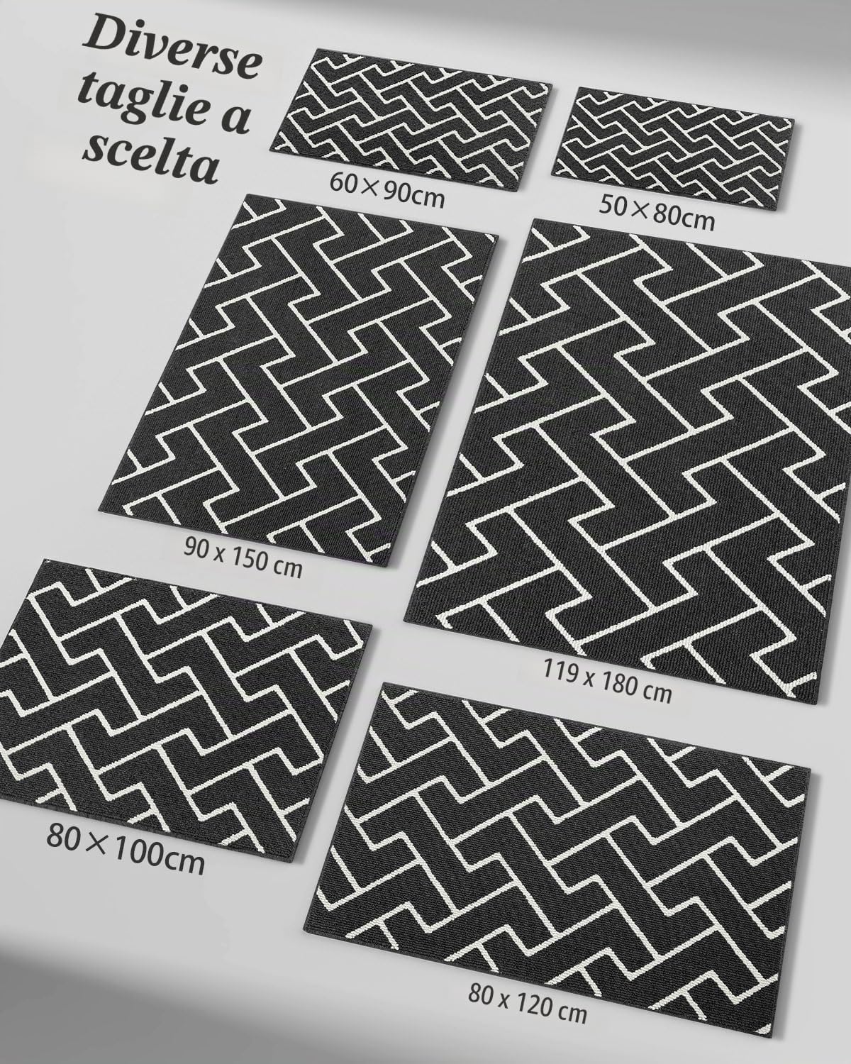 Biscpro Zerbino Ingresso Interno,80x120cm Zerbino Tappeto Ingresso Casa per porta interna o zerbino Esterno, Patio,Veranda,Soglia o portico,Ufficio