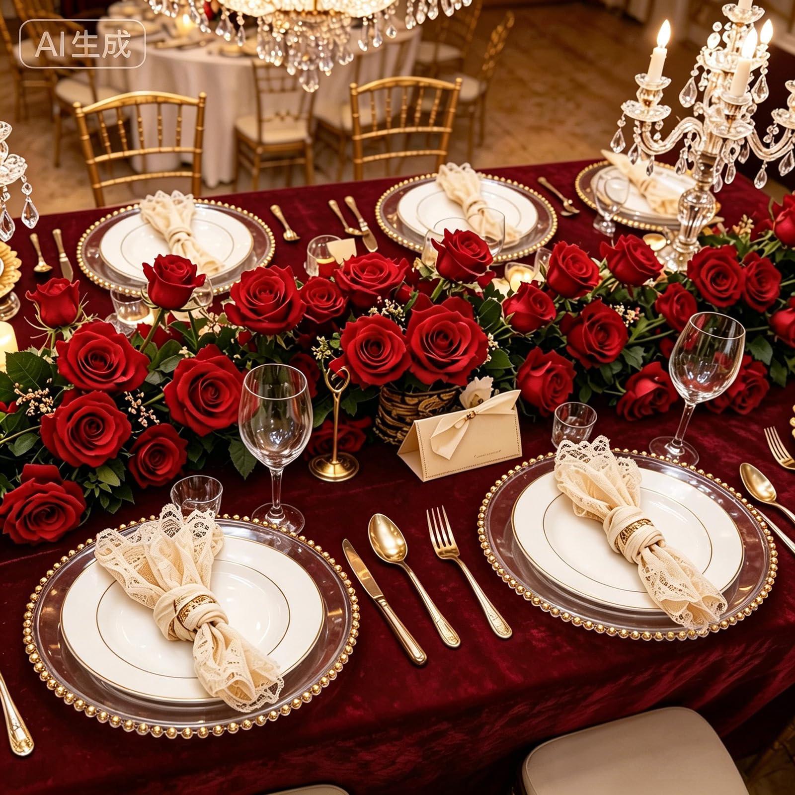 QUARKZMAN 6 plateaux de service transparents en gros, 13" plateaux ronds en plastique avec bordure perlée pour décoration de table de mariage, fête ou événement, argent