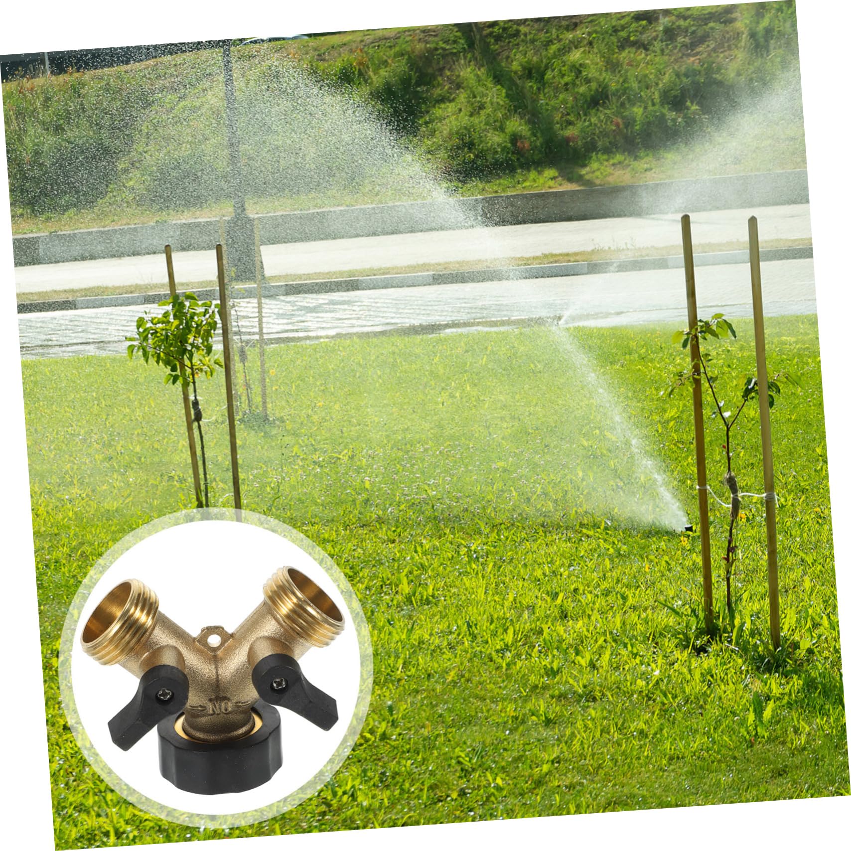 ifundom 2pezzi y Distributore Rubinetto Giardino Connettore Tubo Flessibile Divisore per Rubinetto y Connettore per Tubo Flessibile Doppia Via per Acqua Raccordi Collegamento Rapido per da