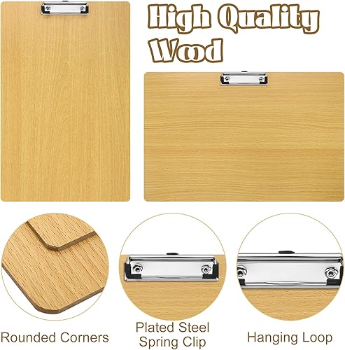 Miniatura 4 de Sherr Portapapeles extra grandes de 11 x 17 pulgadas con clip de perfil bajo, portapapeles de madera, portapapeles de tamaño memorando para escuela,