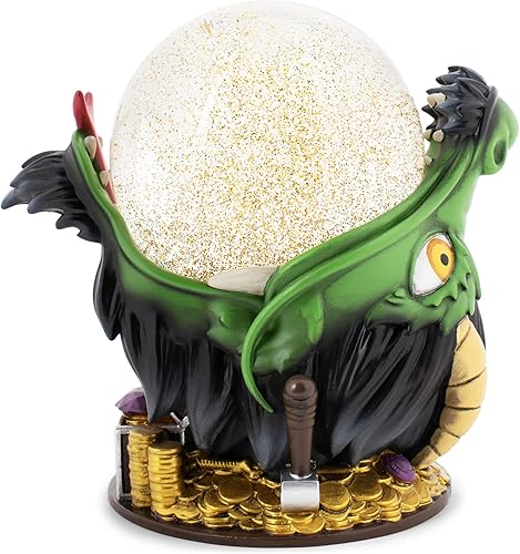 Elanze Designs Dragon Hoarding Treasure - Globo de nieve con purpurina en tono dorado de 3.937in