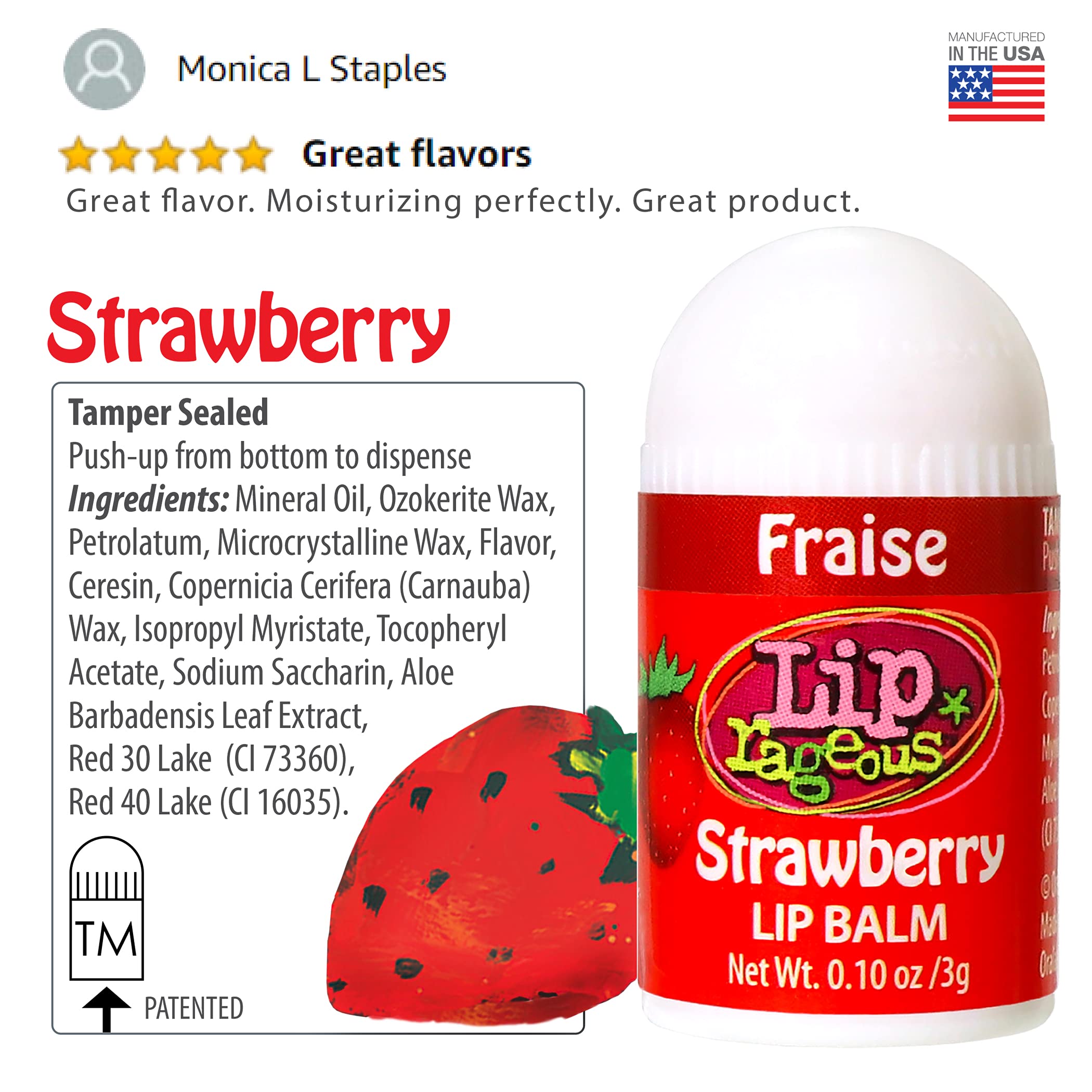 Lip-rageous | Fruit Flavored Lip Balm | 3 Flavor Assorted Display - Blue Raspberry, Strawberry, Watermelon - 120 Mini Sticks (0.10oz/3g)