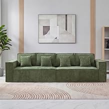 108 Comfy Chenille Boneless Couch, Oversized Modular Sectional 4 Seater Sofa, Modern Deep Seat Corner Cloud Compressed Couch, No Assembly Sleeper Sofa with Chaise for Living Room, Green