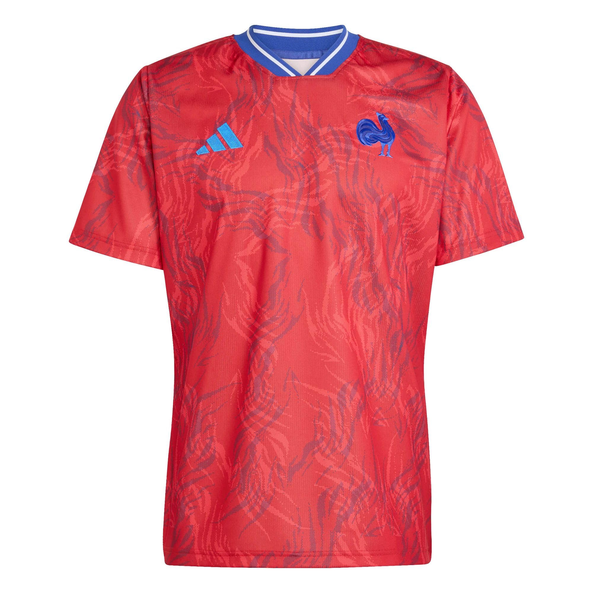 adidas Men's France Rugby Prematch Shirt, Collegiate red, XXL