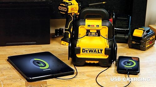 Miniatura 9 de DEWALT DXAE20VBB - Amplificador de batería automotriz y arrancador de 12 V con estación de alimentación USB alimentado por baterías estándar de 20 V