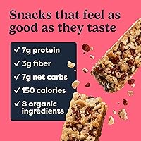 Vista 4 de Tosi Barras de proteína a base de plantas, barras de nueces SuperBites (paquete de 12), mantequilla de maní y gelatina (fresa), aperitivos veganos