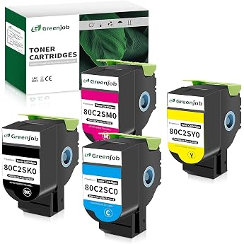 CX310 Toner Compatible with Lexmark CX310n CX310dn CX410 CX410e CX410de CX410dte CX510 CX510de CX510dhe CX510dthe Printer 2500 Pages BK 2000 Pages CMY 80C2SK0 80C2 80C2 SC0 80C2SM0 80C2SY0