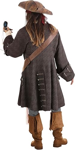 Miniatura 3 de Disfraz de capitán Jack Sparrow para adultos, disfraz auténtico de los Piratas del Caribe de Disney Jack Sparrow para hombres
