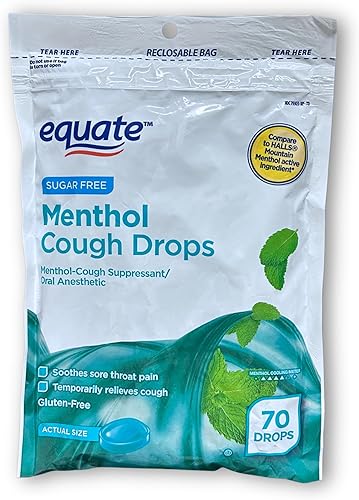 Miniatura 6 de Equate - Gotas para la tos de mentol sin azúcar, 70 unidades (1 paquete), juego con caja Fusion Shop Store (1)