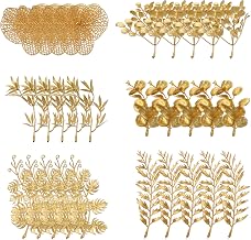 30 Pcs Mini Artificial Gold Leaves, Artificial Eucalyptus Leaves, Plastic Decorative Plants, Phalaenopsis Orchids, Monstera Leaves, Eucalyptus Leaves, Elm Leaves, Lion Mouth