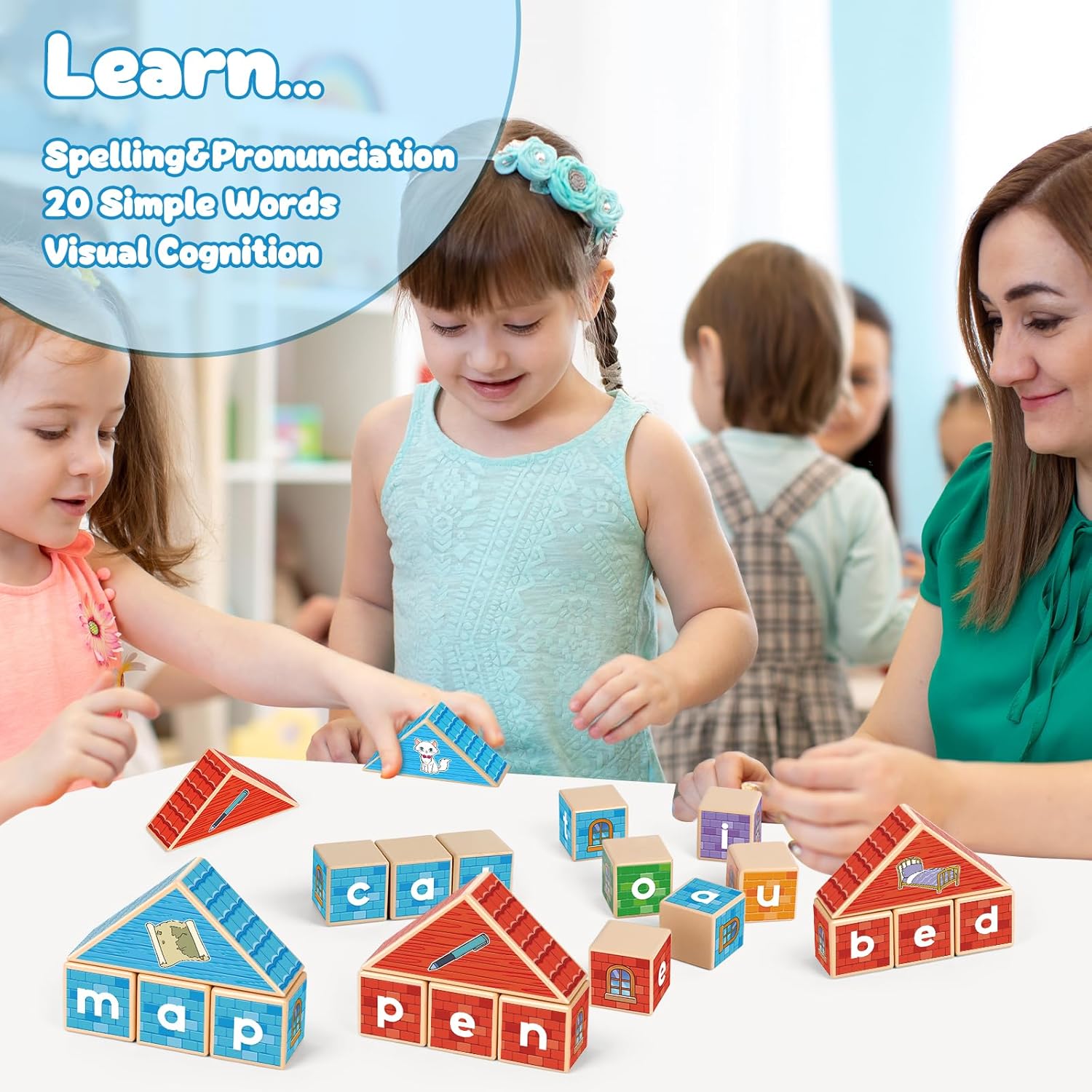 CVC Word Games, Phonics Game for Kids, Spelling Games, Preschool Learning Activities, Building Blocks for Toddlers, Learn to Read, English Learning Tools, Kindergarten Classroom Must Haves - Image 5