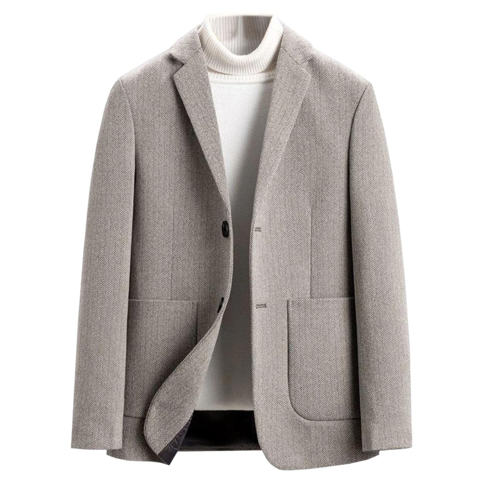 Blazer in tweed da uomo casual blazer slim fit sportivo leggero due bottoni giacche autunno lavoro ufficio blazer