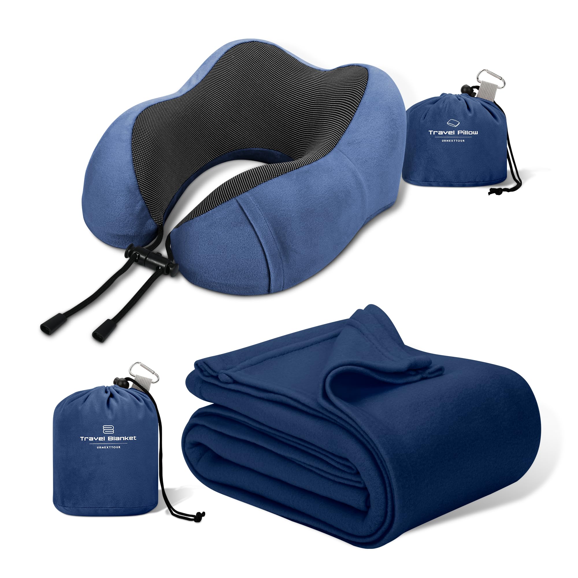 Amazon.com: urnexttour Travel Pillow and Blanket Set Neck Pillow ...