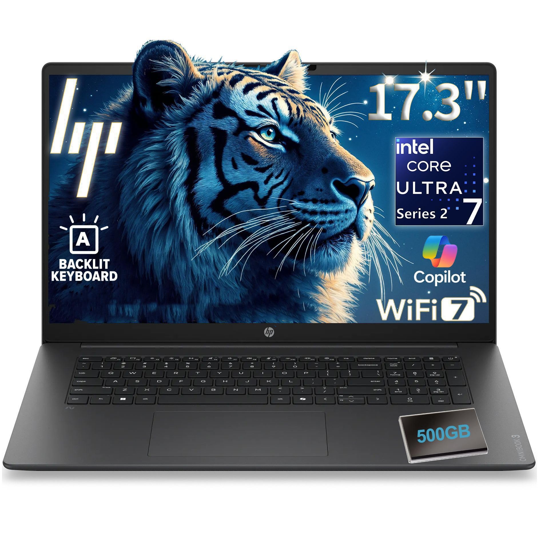 HP Pavilion 17.3" FHD Laptop, Ultra 7 255U, 32GB DDR5 RAM, 1TB PCIe SSD