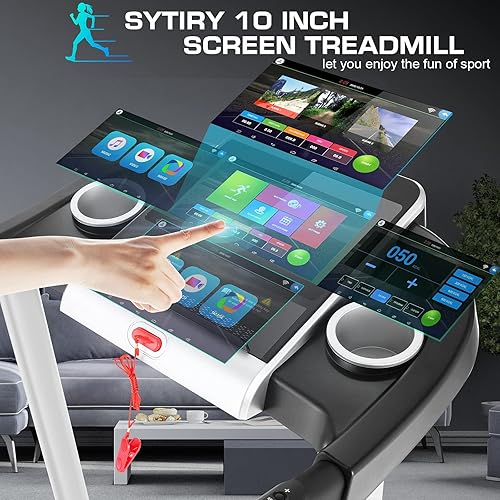 Miniatura 3 de SYTIRY Caminadora plegable para el hogar de 325 HP con inclinación para caminar correr correr correr correr para gimnasio y oficina máquina de