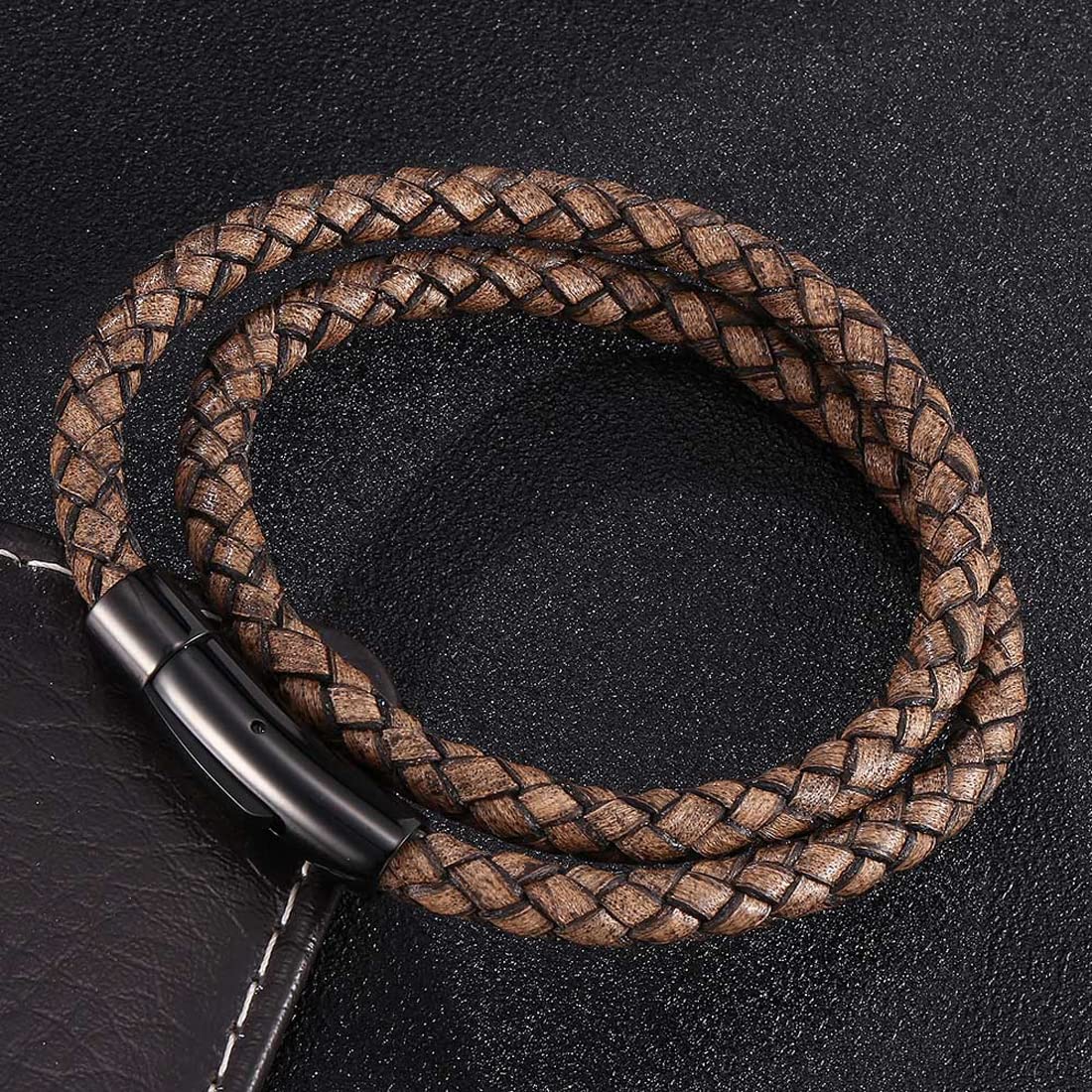 Amazon.co.jp: Rockyu: レザーブレスレット