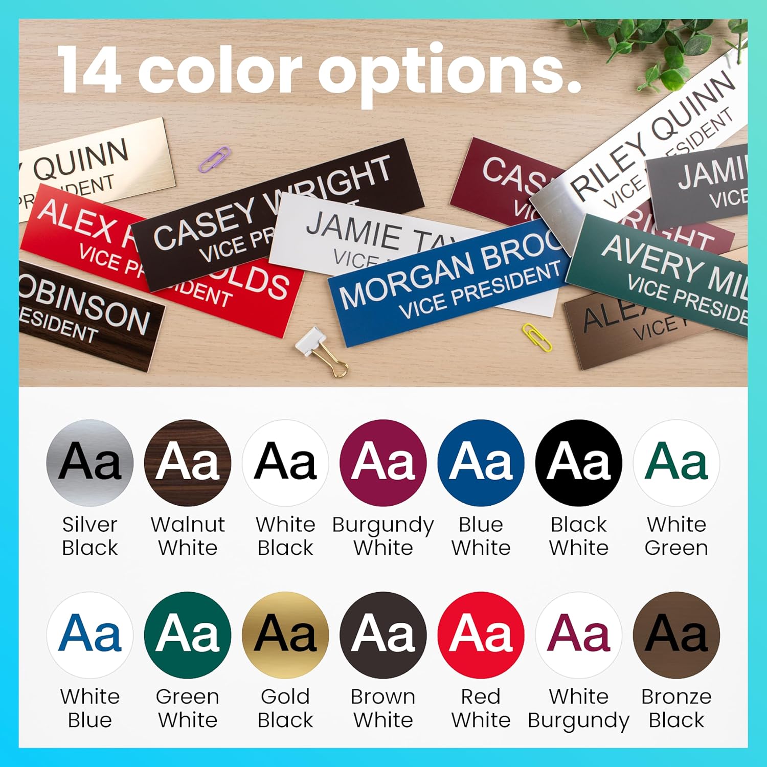 ExcelMark 2" x 10" Custom Engraved Name Plate with Square Corners - Image 4